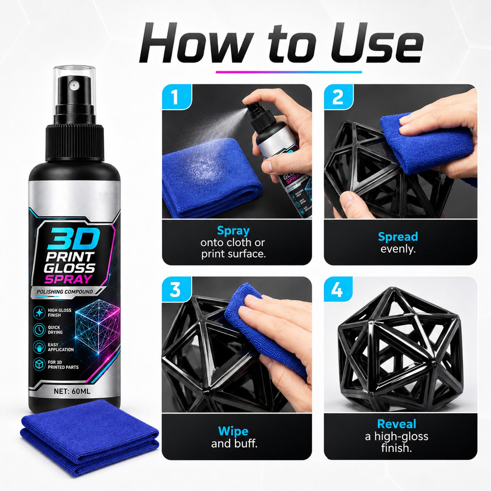 100ml 3D Print Gloss Spray Fas - Misting Bottle Fine ulasan dan harga